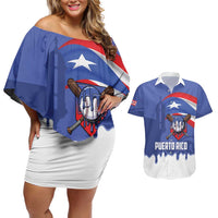 Puerto Rico 2026 Baseball Custom Couples Matching Off Shoulder Short Dress and Hawaiian Shirt Go Puerto Rican El Morro Drip Style