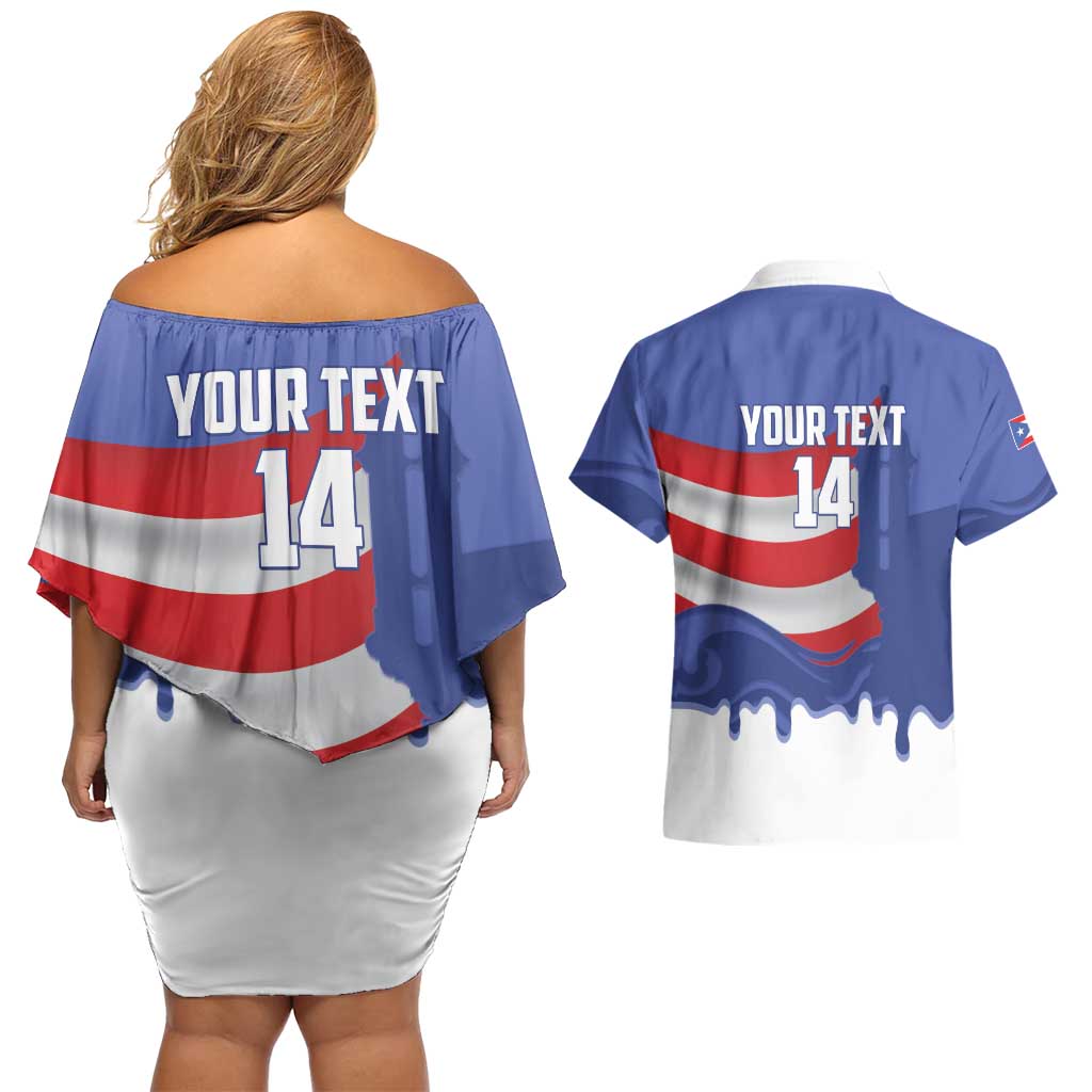 Puerto Rico 2026 Baseball Custom Couples Matching Off Shoulder Short Dress and Hawaiian Shirt Go Puerto Rican El Morro Drip Style