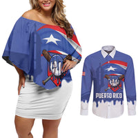 Puerto Rico 2026 Baseball Custom Couples Matching Off Shoulder Short Dress and Long Sleeve Button Shirt Go Puerto Rican El Morro Drip Style