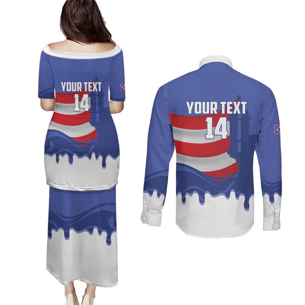 Puerto Rico 2026 Baseball Custom Couples Matching Puletasi and Long Sleeve Button Shirt Go Puerto Rican El Morro Drip Style