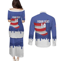 Puerto Rico 2026 Baseball Custom Couples Matching Puletasi and Long Sleeve Button Shirt Go Puerto Rican El Morro Drip Style