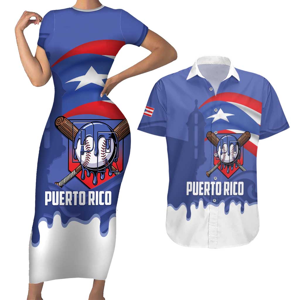 Puerto Rico 2026 Baseball Custom Couples Matching Short Sleeve Bodycon Dress and Hawaiian Shirt Go Puerto Rican El Morro Drip Style