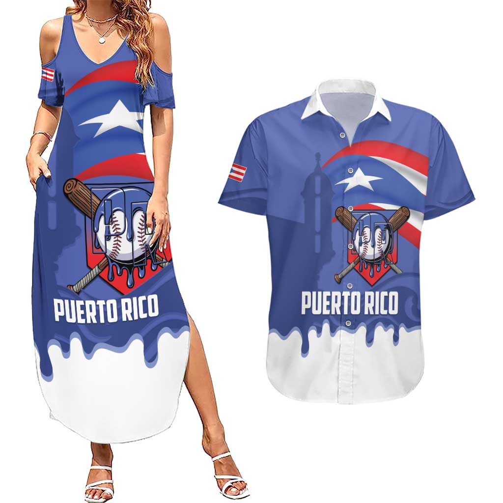Puerto Rico 2026 Baseball Custom Couples Matching Summer Maxi Dress and Hawaiian Shirt Go Puerto Rican El Morro Drip Style