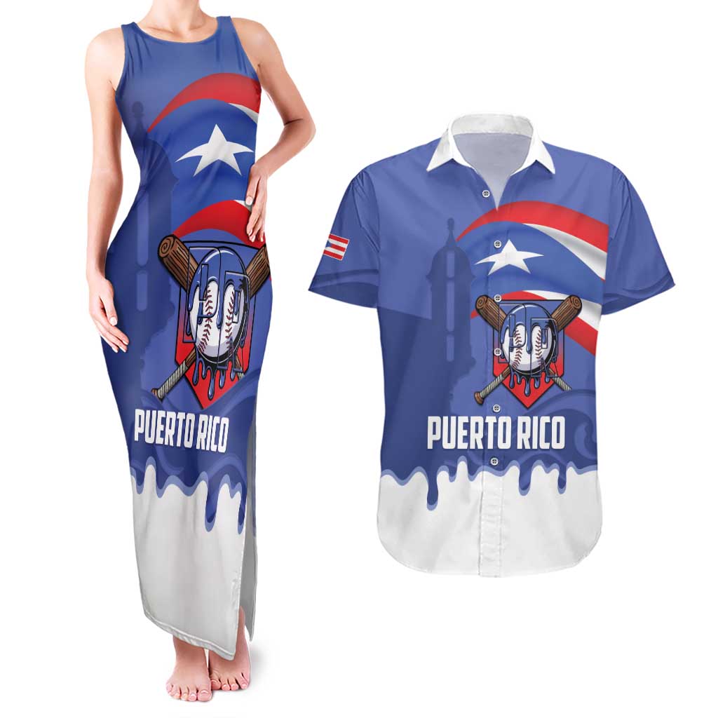 Puerto Rico 2026 Baseball Custom Couples Matching Tank Maxi Dress and Hawaiian Shirt Go Puerto Rican El Morro Drip Style