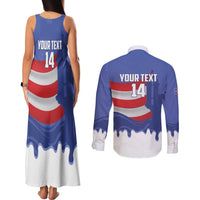 Puerto Rico 2026 Baseball Custom Couples Matching Tank Maxi Dress and Long Sleeve Button Shirt Go Puerto Rican El Morro Drip Style