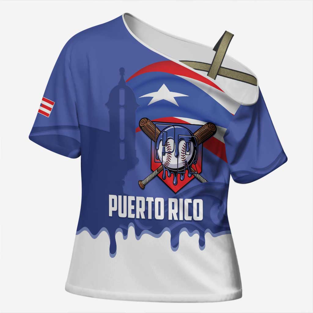Puerto Rico 2026 Baseball Custom Cross Shoulder Shirt Go Puerto Rican El Morro Drip Style