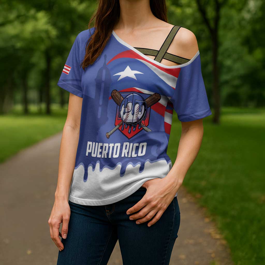 Puerto Rico 2026 Baseball Custom Cross Shoulder Shirt Go Puerto Rican El Morro Drip Style