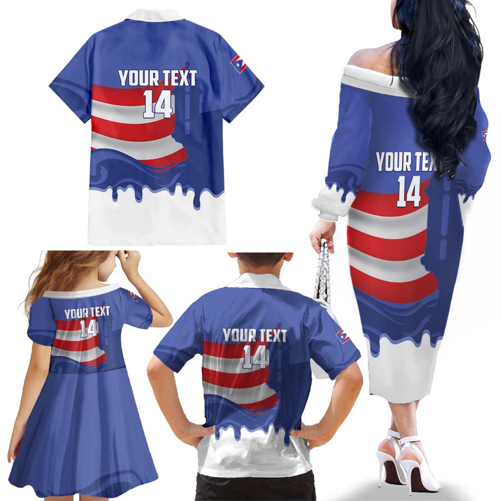 Puerto Rico 2026 Baseball Custom Family Matching Off The Shoulder Long Sleeve Dress and Hawaiian Shirt Go Puerto Rican El Morro Drip Style