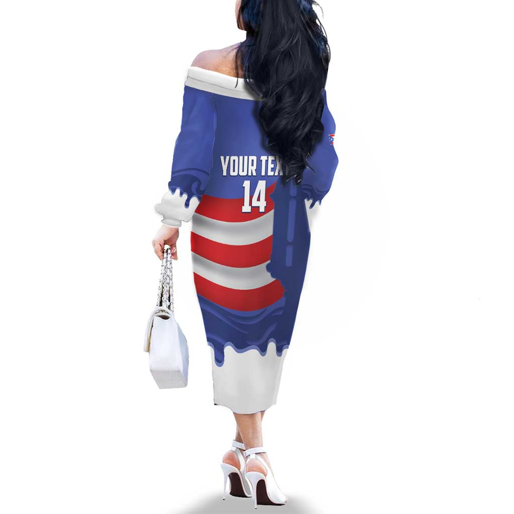 Puerto Rico 2026 Baseball Custom Family Matching Off The Shoulder Long Sleeve Dress and Hawaiian Shirt Go Puerto Rican El Morro Drip Style