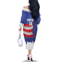 Puerto Rico 2026 Baseball Custom Family Matching Off The Shoulder Long Sleeve Dress and Hawaiian Shirt Go Puerto Rican El Morro Drip Style