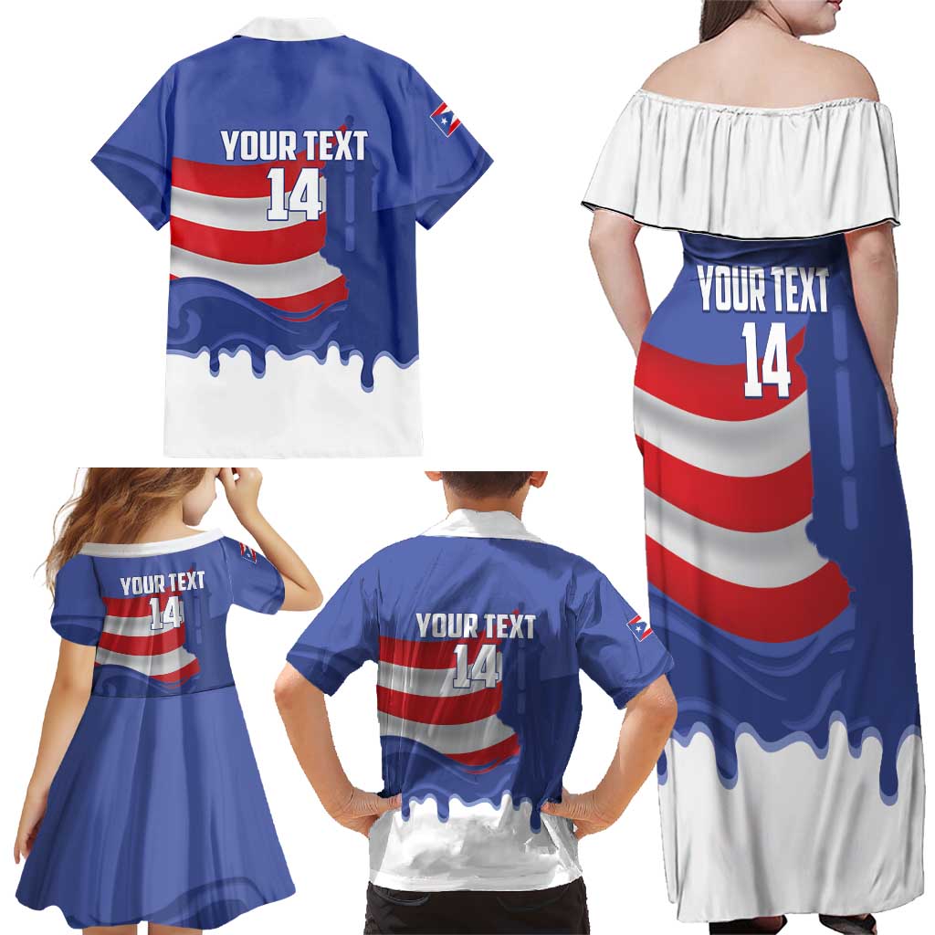 Puerto Rico 2026 Baseball Custom Family Matching Off Shoulder Maxi Dress and Hawaiian Shirt Go Puerto Rican El Morro Drip Style