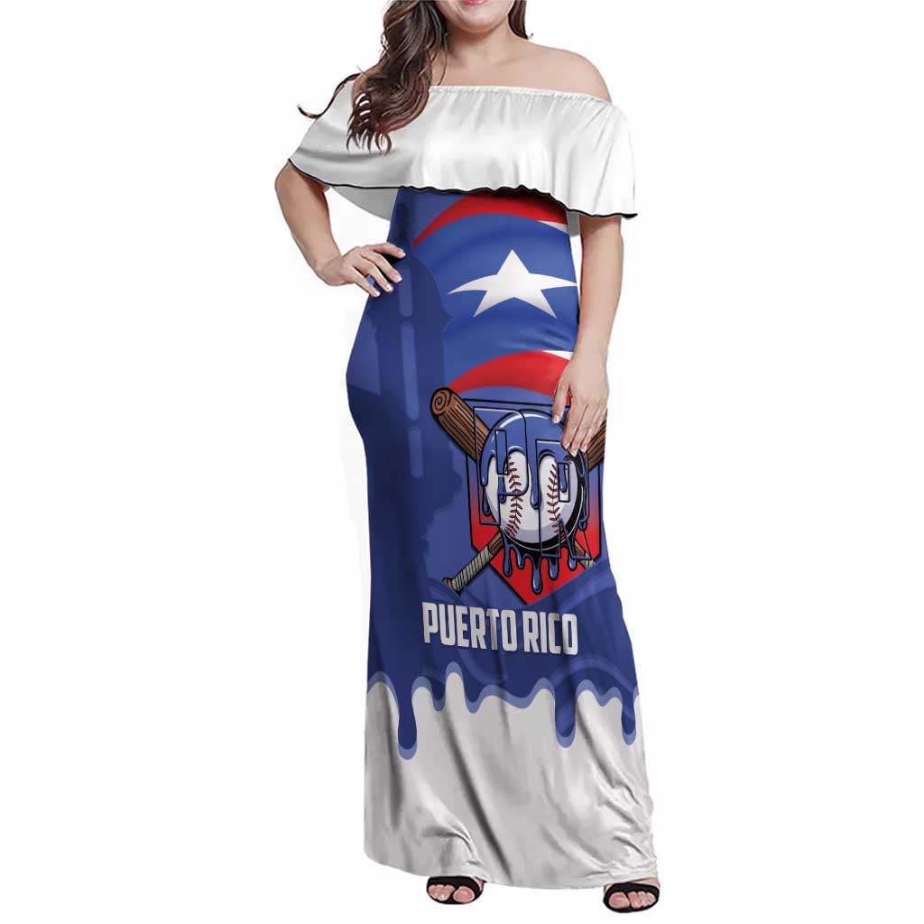 Puerto Rico 2026 Baseball Custom Family Matching Off Shoulder Maxi Dress and Hawaiian Shirt Go Puerto Rican El Morro Drip Style