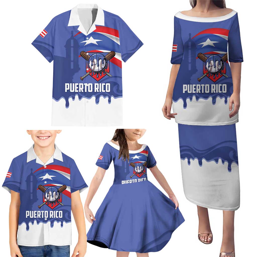Puerto Rico 2026 Baseball Custom Family Matching Puletasi and Hawaiian Shirt Go Puerto Rican El Morro Drip Style