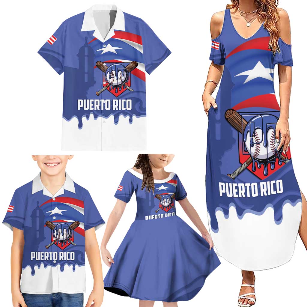 Puerto Rico 2026 Baseball Custom Family Matching Summer Maxi Dress and Hawaiian Shirt Go Puerto Rican El Morro Drip Style