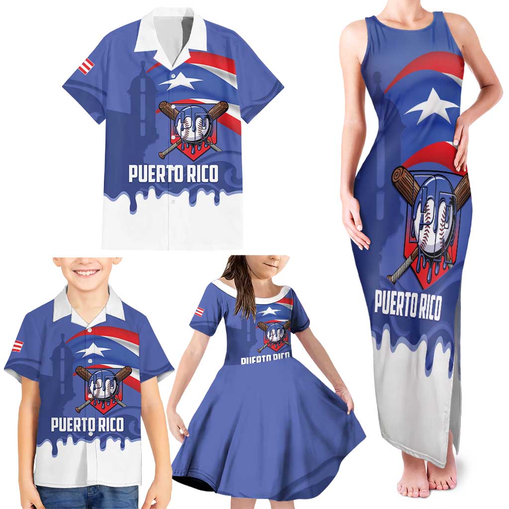Puerto Rico 2026 Baseball Custom Family Matching Tank Maxi Dress and Hawaiian Shirt Go Puerto Rican El Morro Drip Style