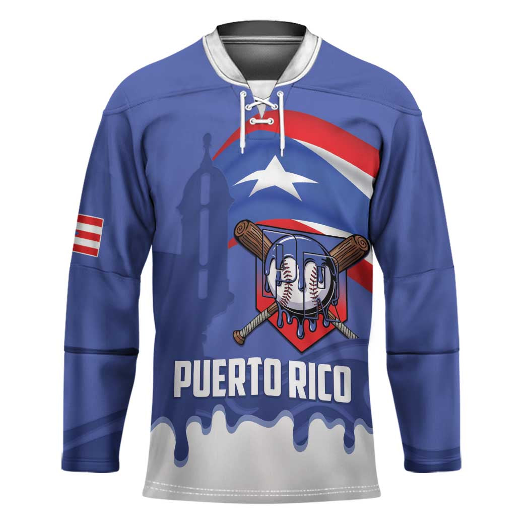 Puerto Rico 2026 Baseball Custom Hockey Jersey Go Puerto Rican El Morro Drip Style