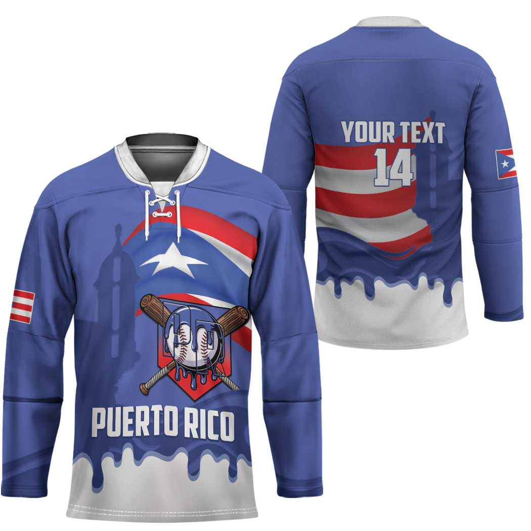 Puerto Rico 2026 Baseball Custom Hockey Jersey Go Puerto Rican El Morro Drip Style