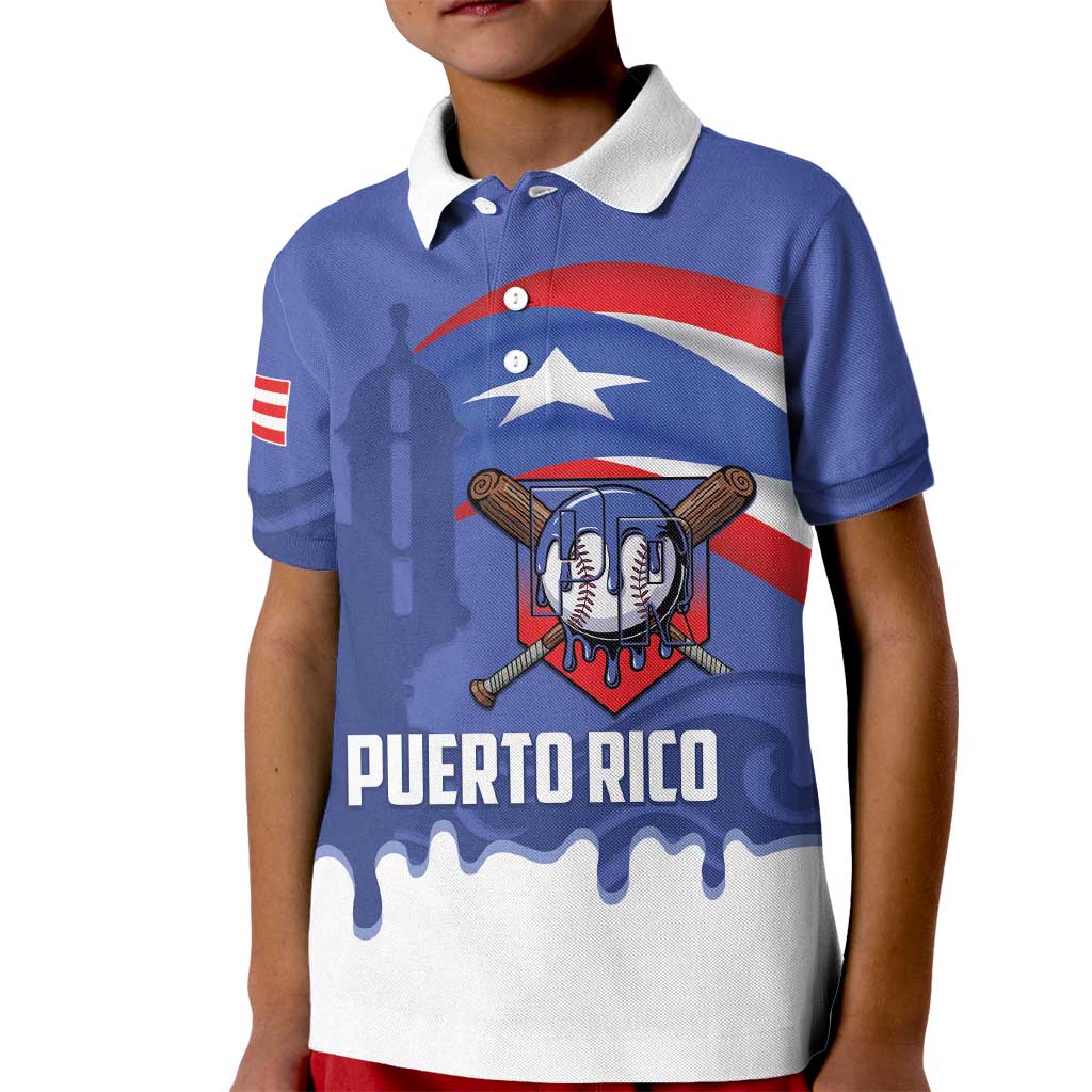 Puerto Rico 2026 Baseball Custom Kid Polo Shirt Go Puerto Rican El Morro Drip Style