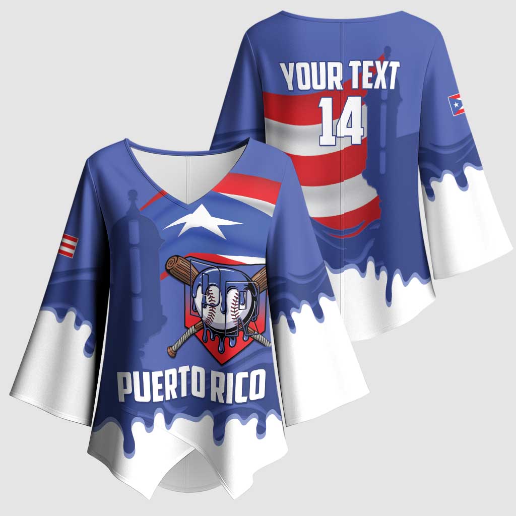 Puerto Rico 2026 Baseball Custom Kimono Sleeve Blouse Go Puerto Rican El Morro Drip Style