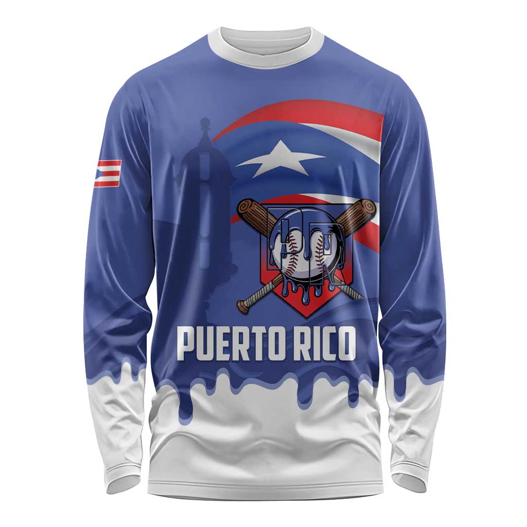 Puerto Rico 2026 Baseball Custom Long Sleeve Shirt Go Puerto Rican El Morro Drip Style
