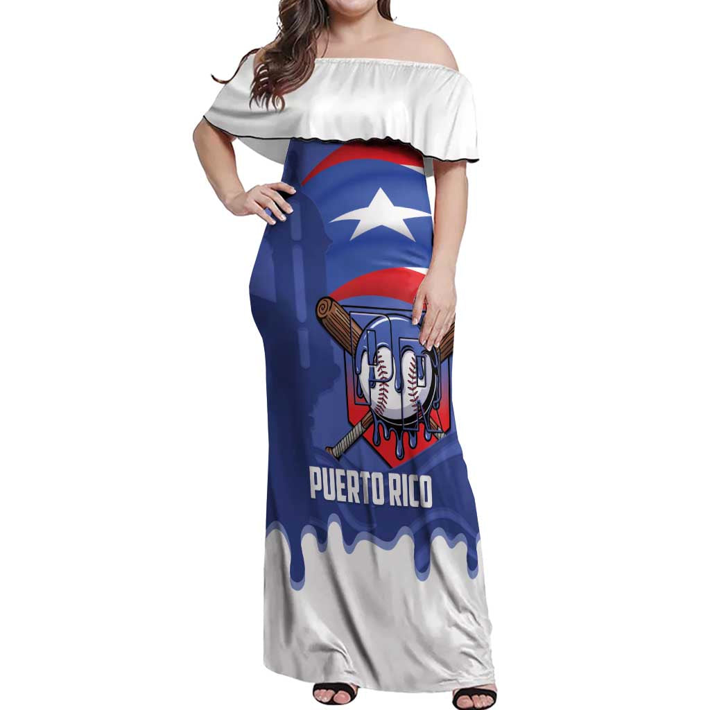 Puerto Rico 2026 Baseball Custom Off Shoulder Maxi Dress Go Puerto Rican El Morro Drip Style