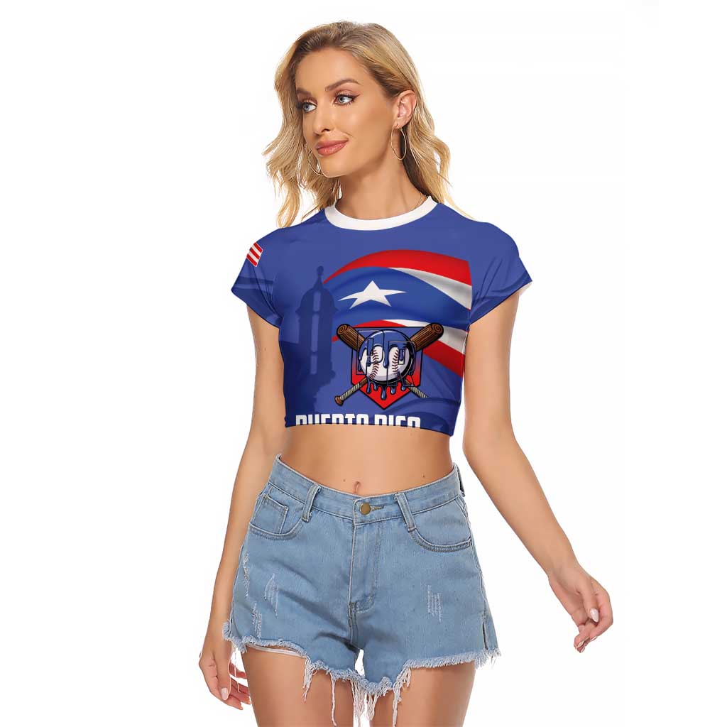 Puerto Rico 2026 Baseball Custom Raglan Cropped T Shirt Go Puerto Rican El Morro Drip Style