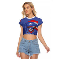 Puerto Rico 2026 Baseball Custom Raglan Cropped T Shirt Go Puerto Rican El Morro Drip Style