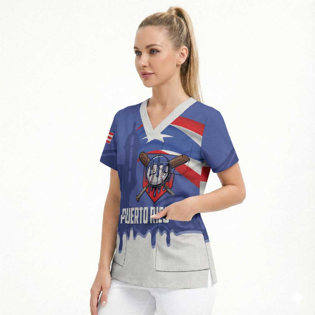 Puerto Rico 2026 Baseball Custom Scrub Top Go Puerto Rican El Morro Drip Style