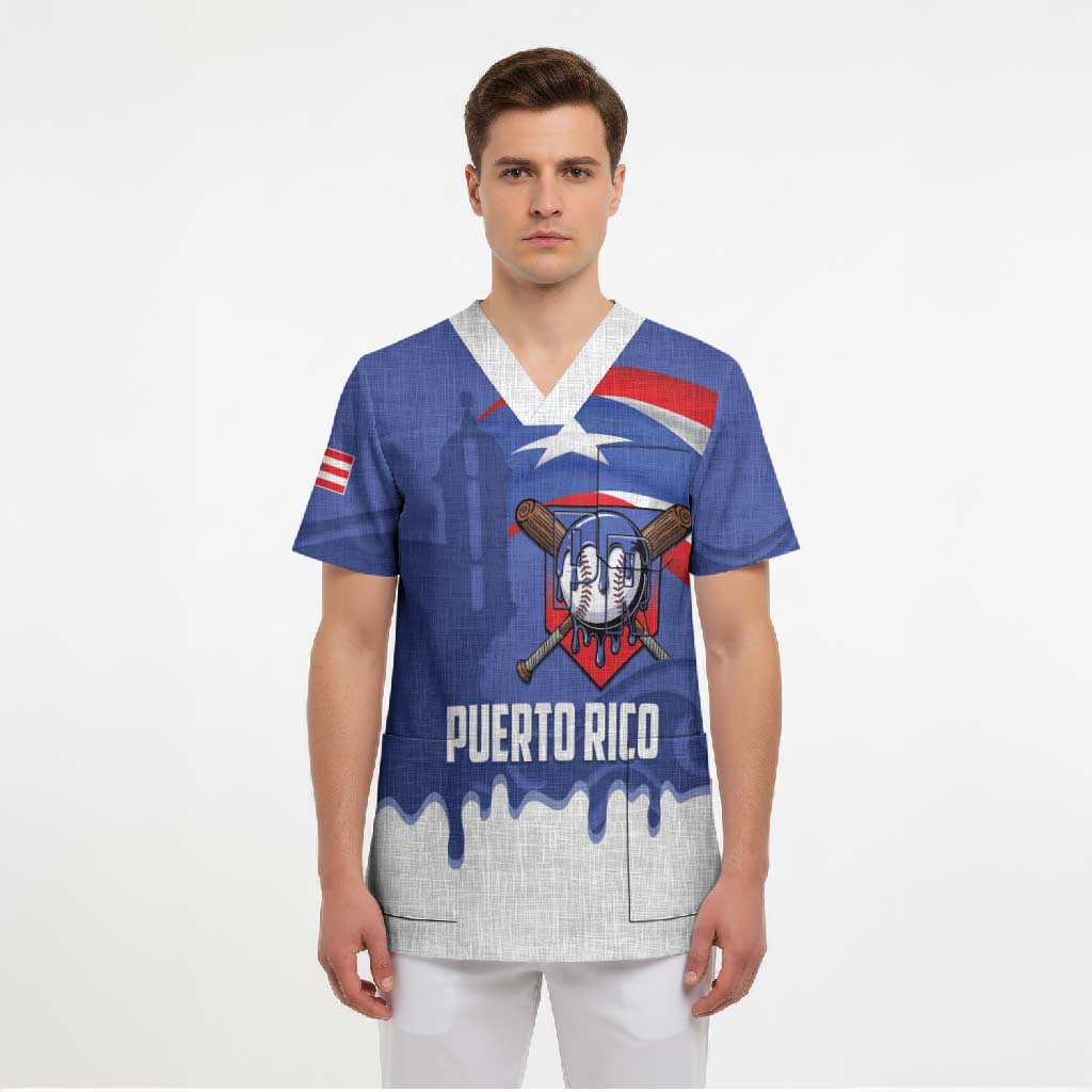 Puerto Rico 2026 Baseball Custom Scrub Top Go Puerto Rican El Morro Drip Style
