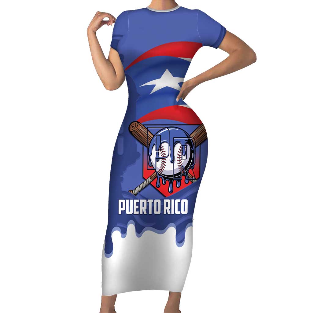 Puerto Rico 2026 Baseball Custom Short Sleeve Bodycon Dress Go Puerto Rican El Morro Drip Style