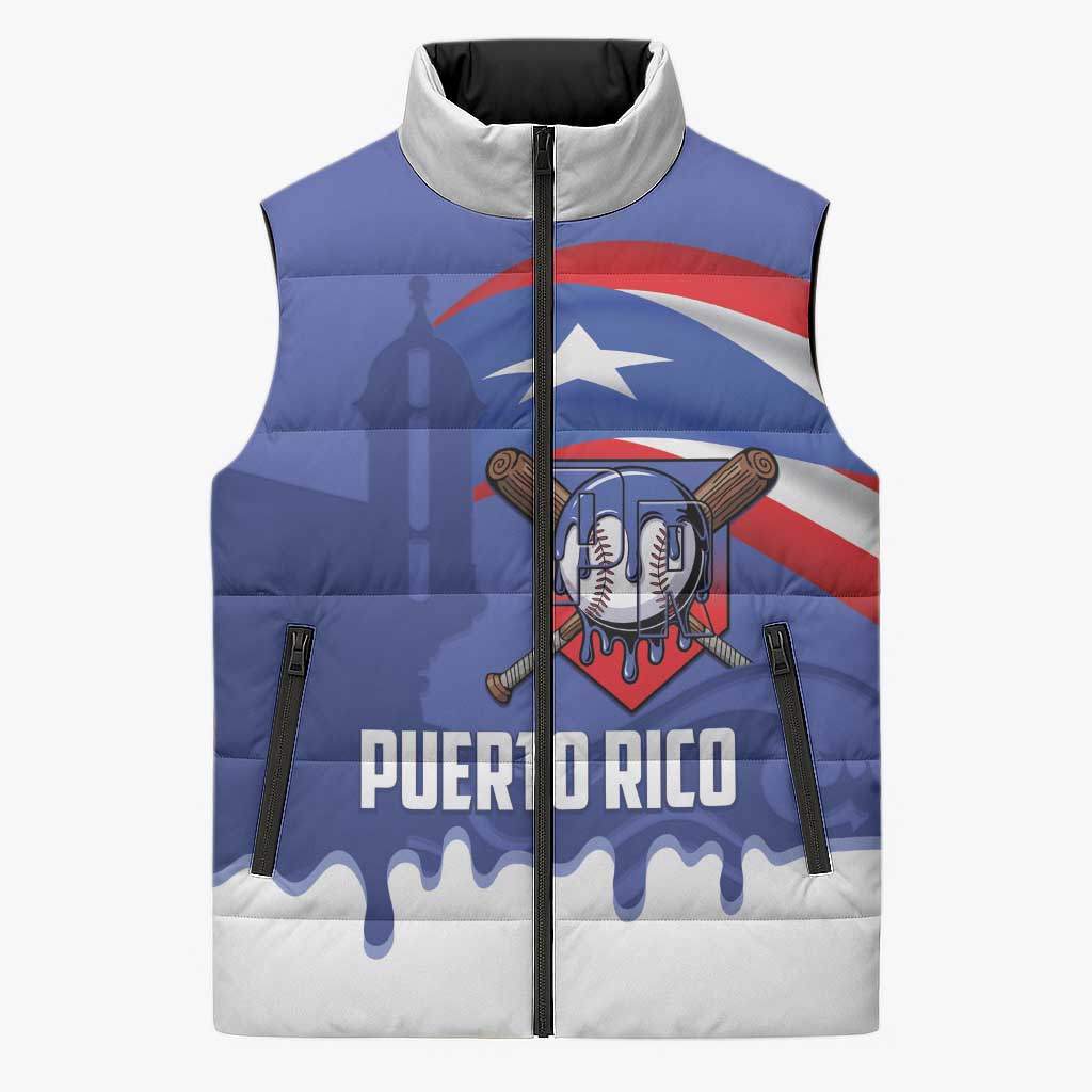 Puerto Rico 2026 Baseball Custom Sleeveless Puffer Jacket Go Puerto Rican El Morro Drip Style