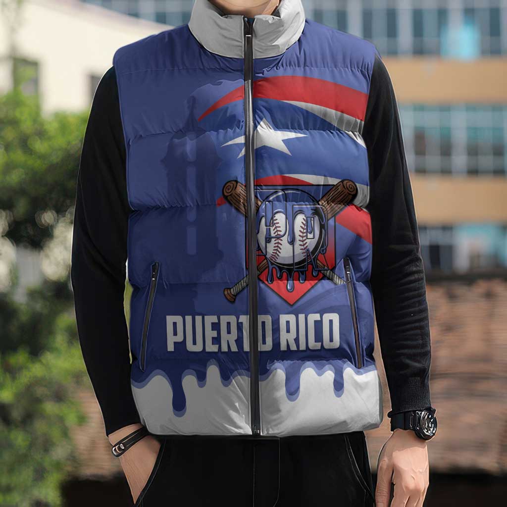 Puerto Rico 2026 Baseball Custom Sleeveless Puffer Jacket Go Puerto Rican El Morro Drip Style