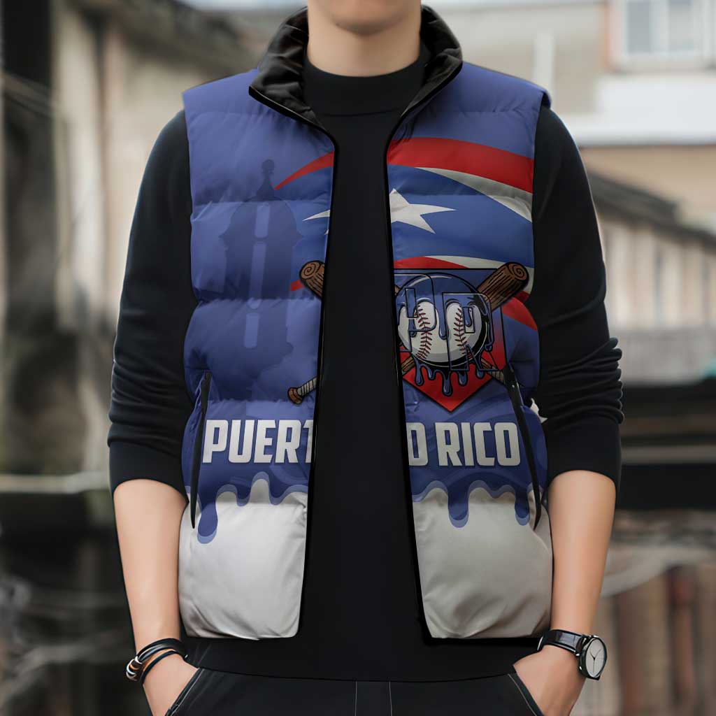 Puerto Rico 2026 Baseball Custom Sleeveless Puffer Jacket Go Puerto Rican El Morro Drip Style