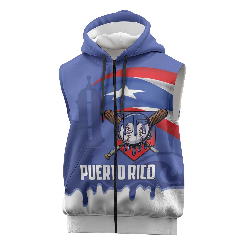 Puerto Rico 2026 Baseball Custom Sleeveless Zip Hoodie Go Puerto Rican El Morro Drip Style