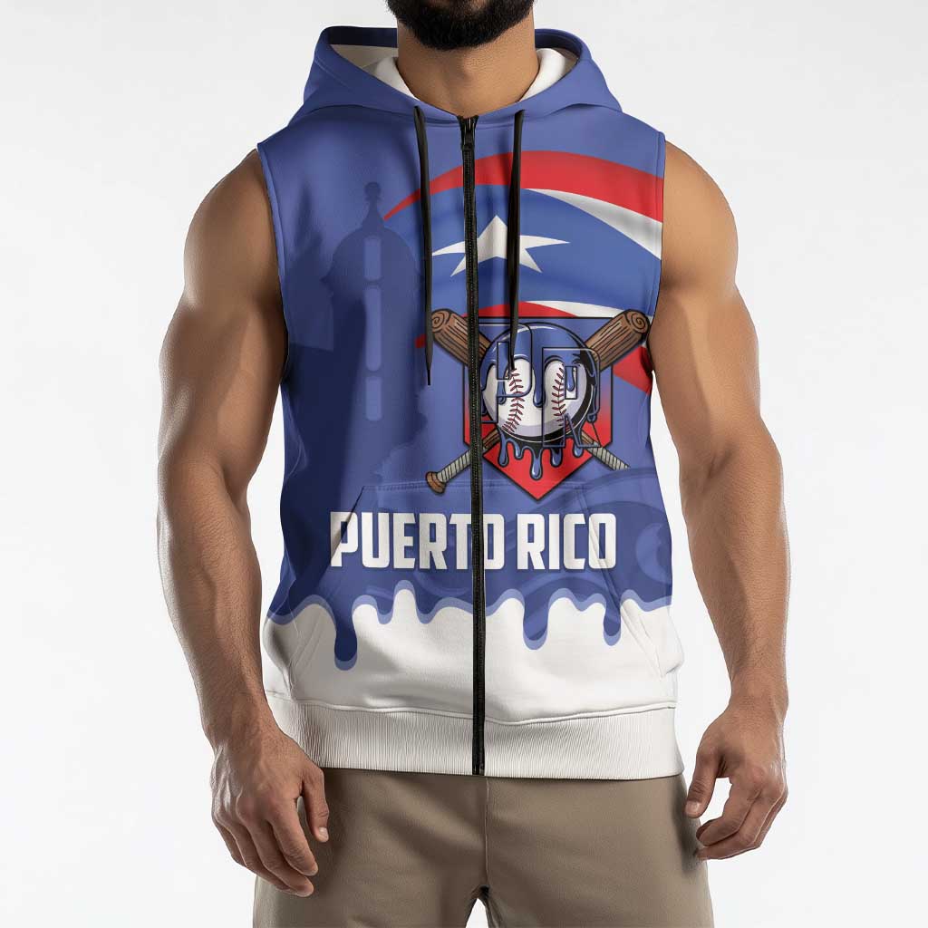 Puerto Rico 2026 Baseball Custom Sleeveless Zip Hoodie Go Puerto Rican El Morro Drip Style