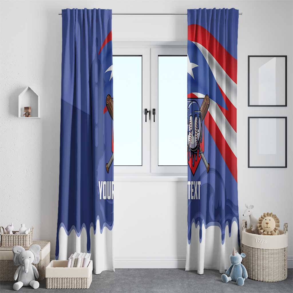 Puerto Rico 2026 Baseball Custom Window Curtain Go Puerto Rican El Morro Drip Style
