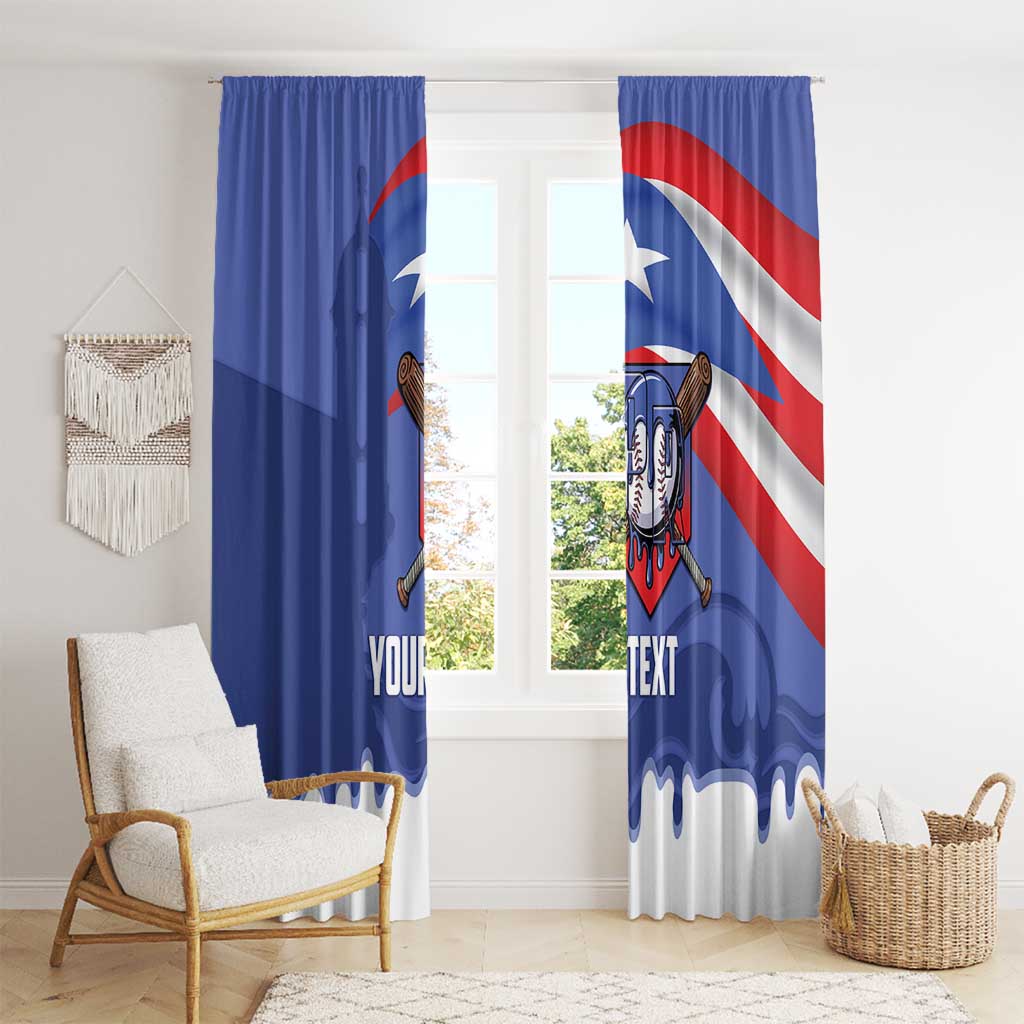 Puerto Rico 2026 Baseball Custom Window Curtain Go Puerto Rican El Morro Drip Style
