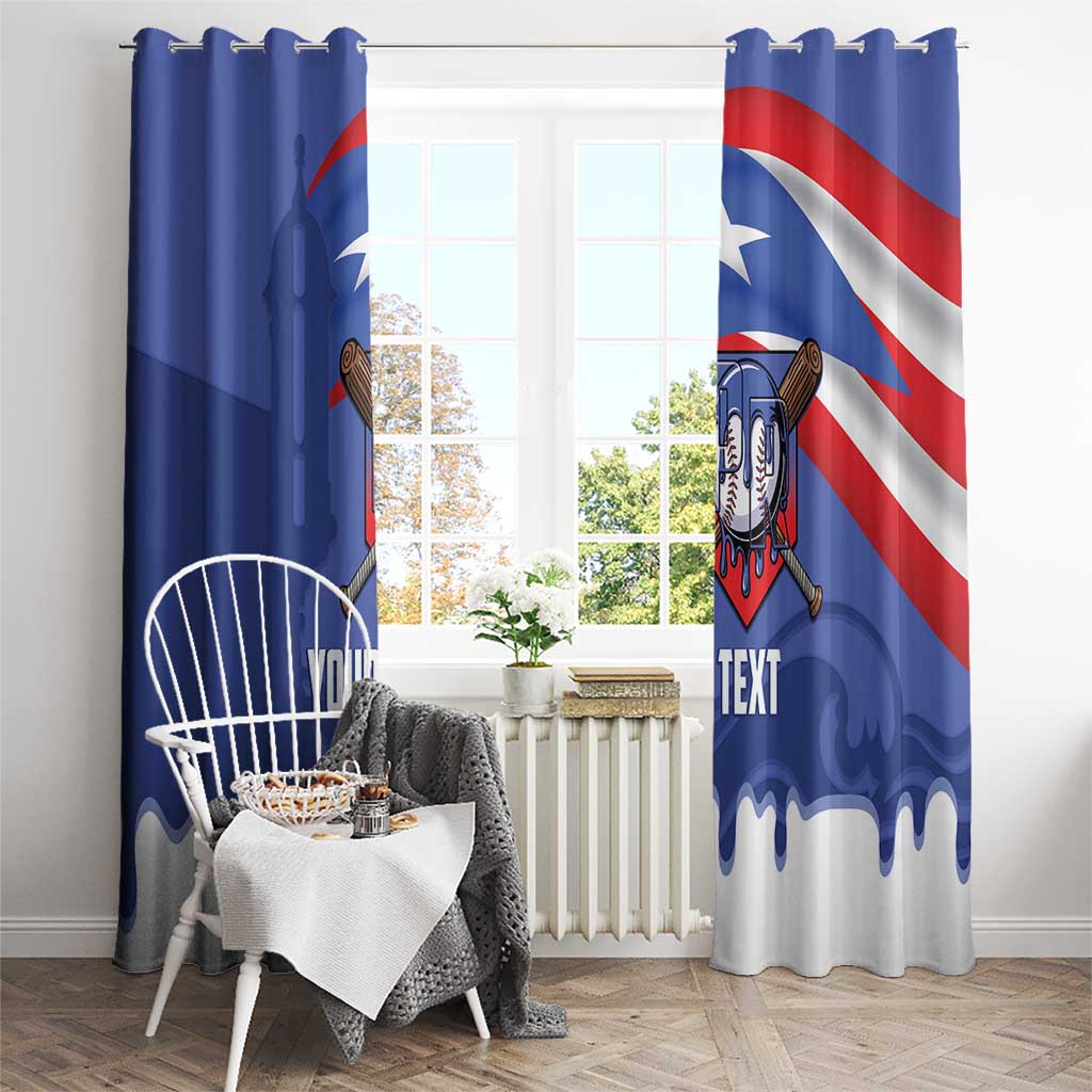Puerto Rico 2026 Baseball Custom Window Curtain Go Puerto Rican El Morro Drip Style