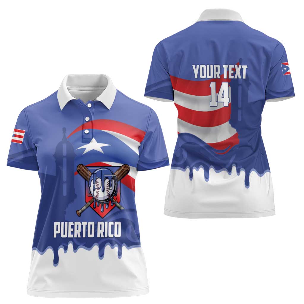 Puerto Rico 2026 Baseball Custom Women Polo Shirt Go Puerto Rican El Morro Drip Style