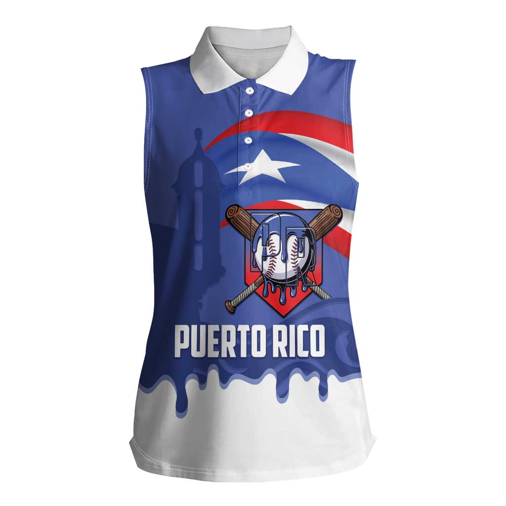Puerto Rico 2026 Baseball Custom Women Sleeveless Polo Shirt Go Puerto Rican El Morro Drip Style
