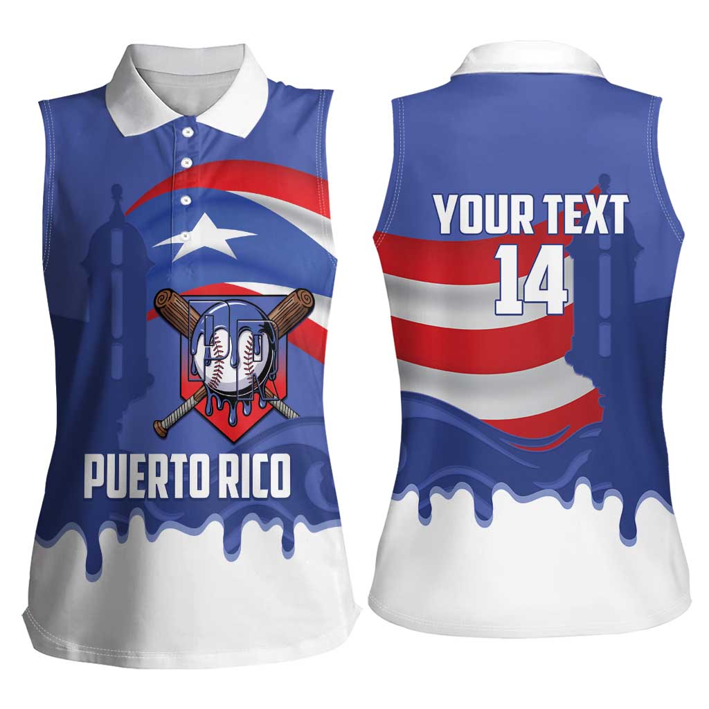 Puerto Rico 2026 Baseball Custom Women Sleeveless Polo Shirt Go Puerto Rican El Morro Drip Style