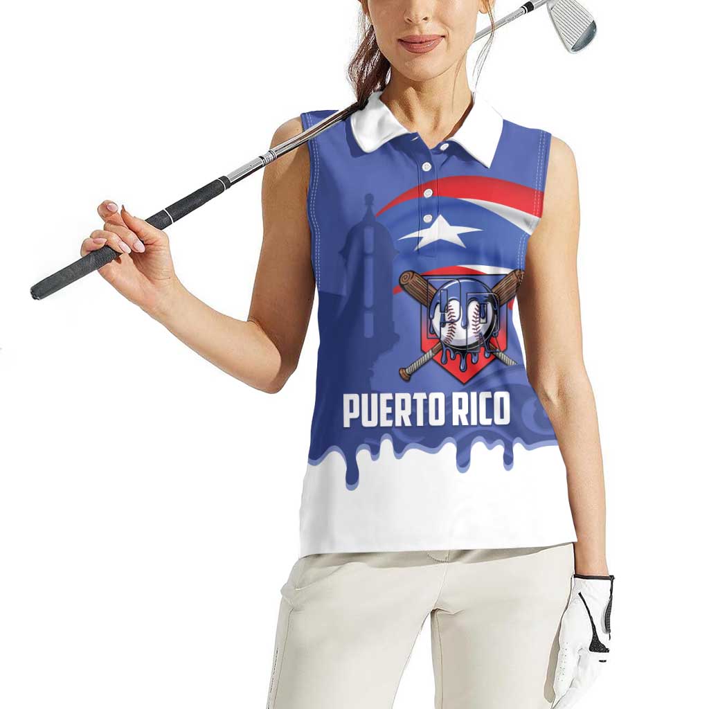 Puerto Rico 2026 Baseball Custom Women Sleeveless Polo Shirt Go Puerto Rican El Morro Drip Style