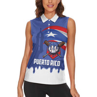 Puerto Rico 2026 Baseball Custom Women Sleeveless Polo Shirt Go Puerto Rican El Morro Drip Style