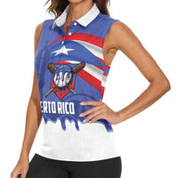 Puerto Rico 2026 Baseball Custom Women Sleeveless Polo Shirt Go Puerto Rican El Morro Drip Style