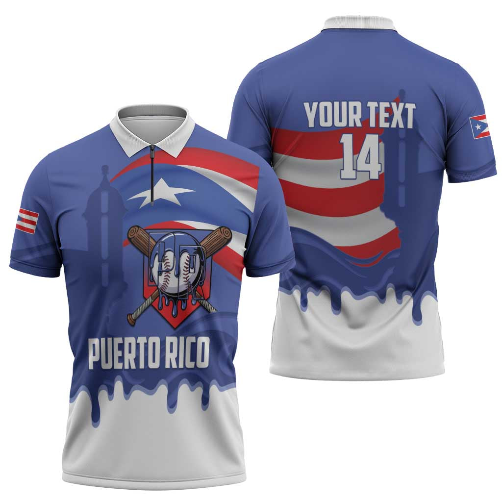 Puerto Rico 2026 Baseball Custom Zipper Polo Shirt Go Puerto Rican El Morro Drip Style