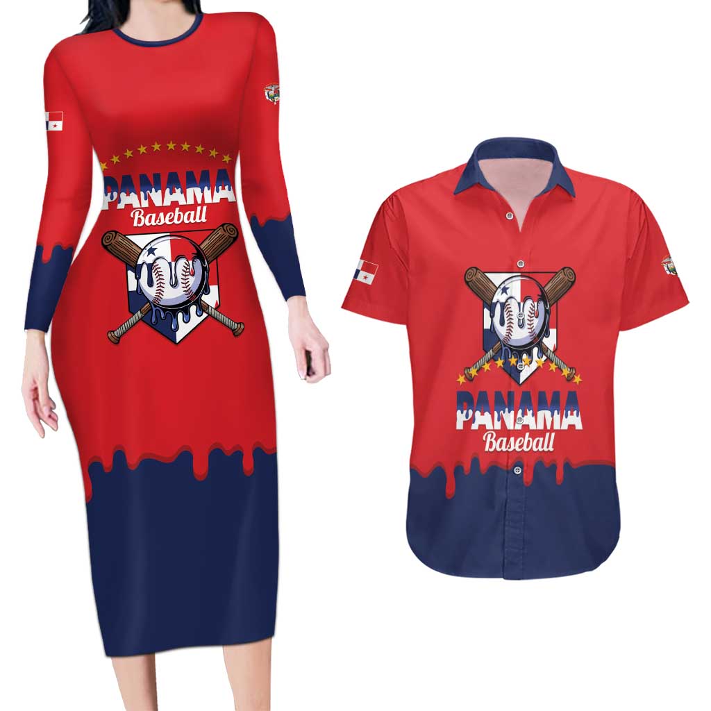 Panama 2026 Baseball Custom Couples Matching Long Sleeve Bodycon Dress and Hawaiian Shirt Go Champions Drip Style