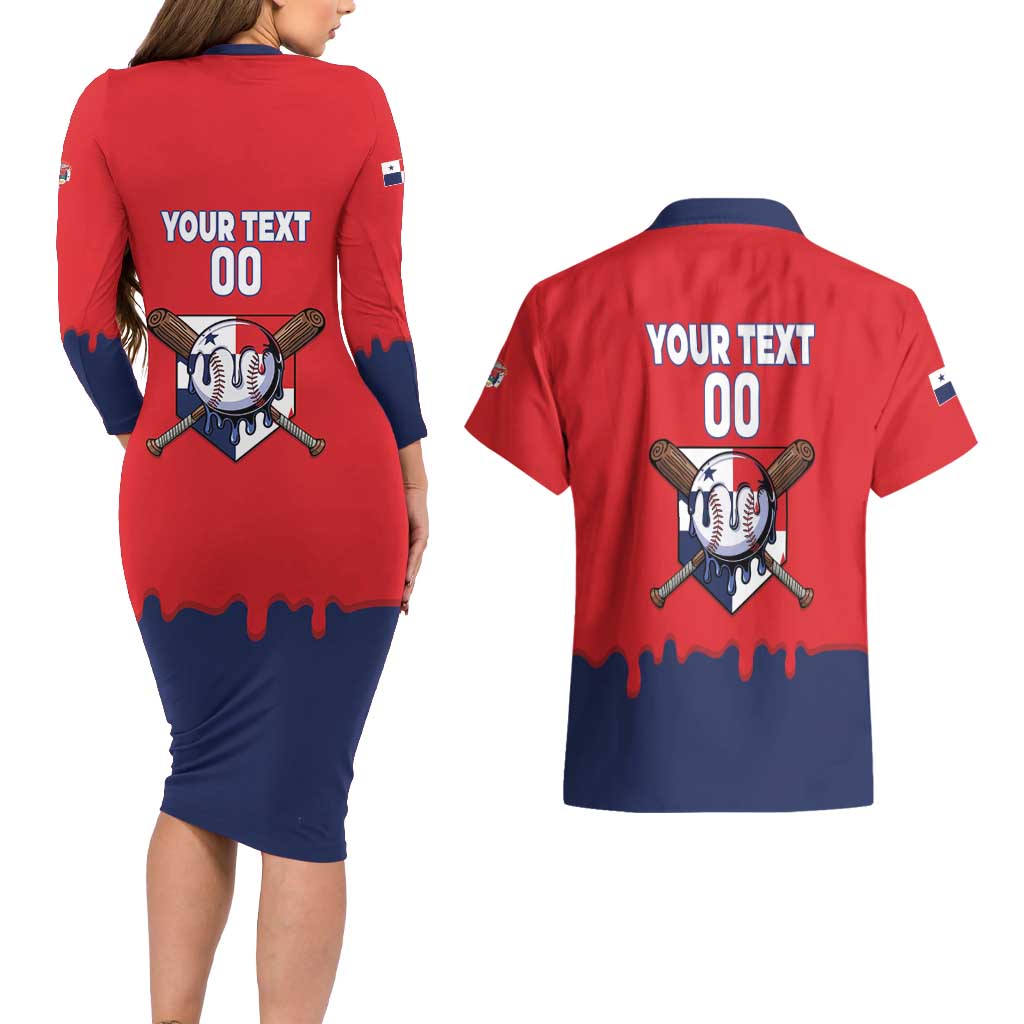 Panama 2026 Baseball Custom Couples Matching Long Sleeve Bodycon Dress and Hawaiian Shirt Go Champions Drip Style