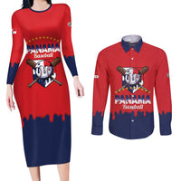 Panama 2026 Baseball Custom Couples Matching Long Sleeve Bodycon Dress and Long Sleeve Button Shirt Go Champions Drip Style