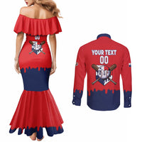 Panama 2026 Baseball Custom Couples Matching Mermaid Dress and Long Sleeve Button Shirt Go Champions Drip Style