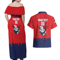 Panama 2026 Baseball Custom Couples Matching Off Shoulder Maxi Dress and Hawaiian Shirt Go Champions Drip Style